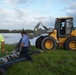 U.S. Army Corps of Engineers and South Florida Water Management work tirelessly to set up a pump system at Medard Reservoir to aid the flow of water to prevent flooding following Hurricane Milton on Oct. 10, 2024.