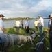 U.S. Army Corps of Engineers and South Florida Water Management work tirelessly to set up a pump system at Medard Reservoir to aid the flow of water to prevent flooding following Hurricane Milton on Oct. 10, 2024.