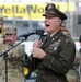 Army Reserve Soldier and country music star Craig Morgan performs the National Anthem alongside the 313th Army Band at the YellaWood 500