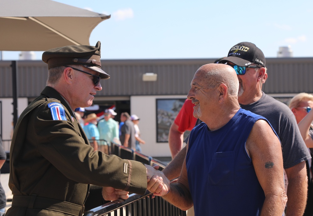 Army Reserve Soldier and Country Music singer Craig Morgan joins the 313th Army Band to perform the National Anthem at Talladega