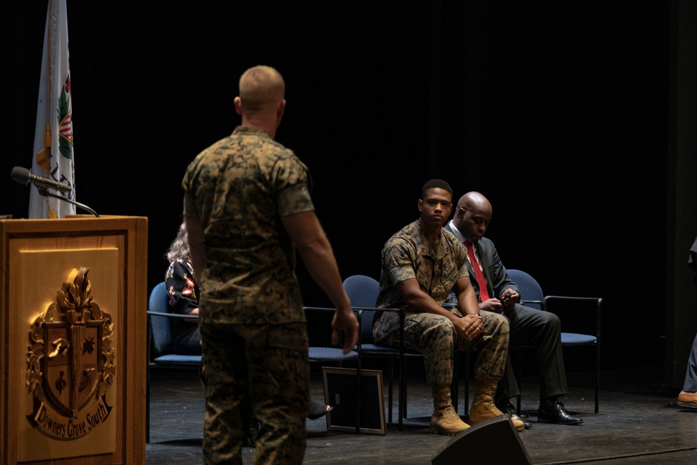 USMC Recruiting Station Chicago: Operations Officer Capt. Romaro Lamar Promotion