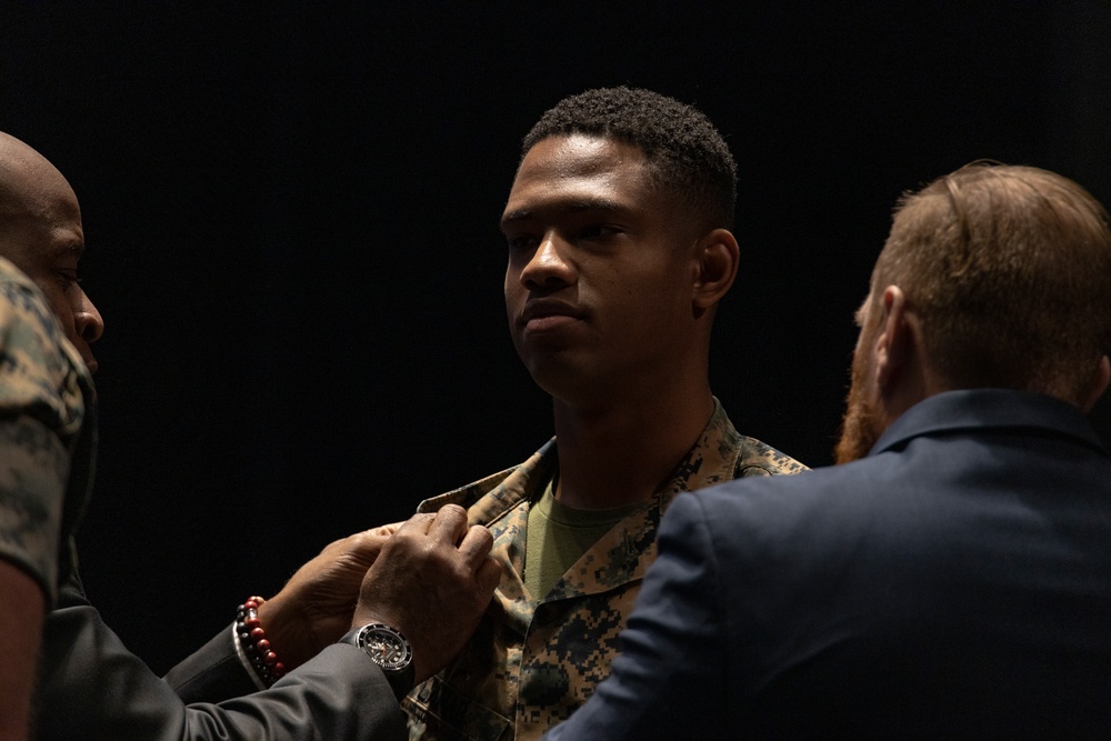 USMC Recruiting Station Chicago: Operations Officer Capt. Romaro Lamar Promotion