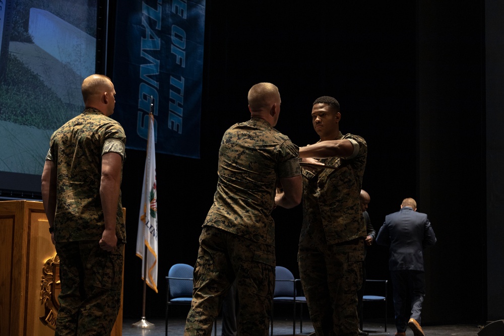 USMC Recruiting Station Chicago: Operations Officer Capt. Romaro Lamar Promotion