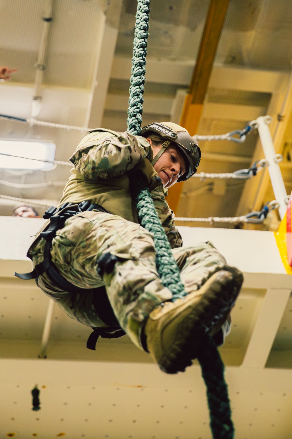 DVIDS - Images - EODMU 5 Fast Ropes in the Hangar Bay of USS George ...