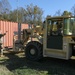 135th Forward Sustainment Support Company, 3-27 Field Artillery Regiment unload supplies in Marion, North Carolina