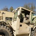 135th Forward Sustainment Support Company, 3-27 Field Artillery Regiment unload supplies in Marion, North Carolina