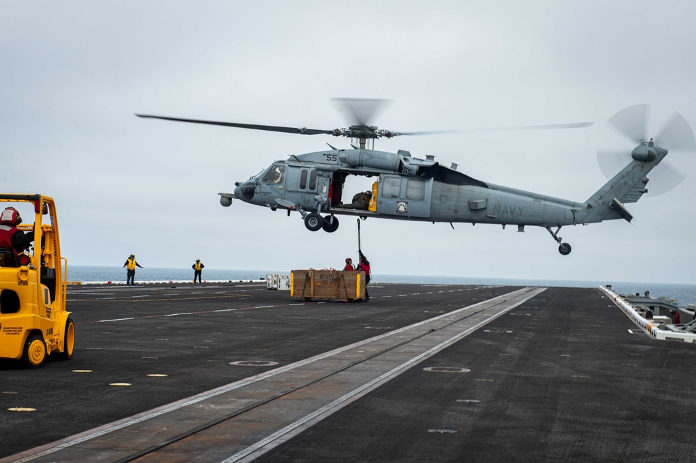 USS Carl Vinson Conducts Ammunition Handling Evolution