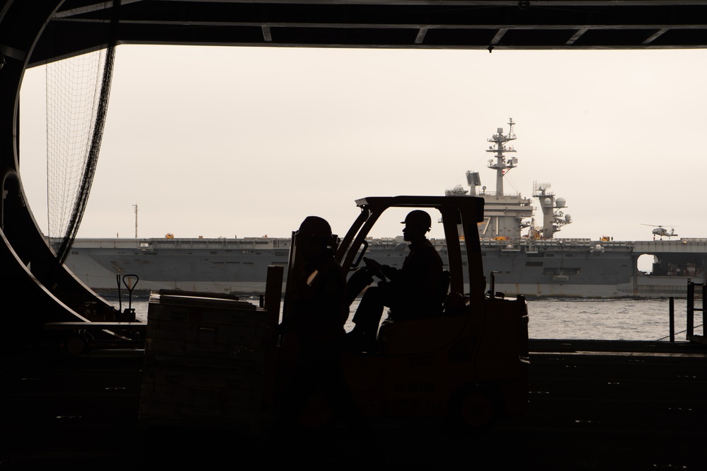 USS Carl Vinson Conducts Ammunition Handling Evolution