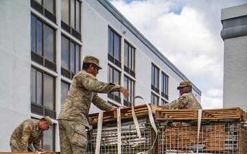 1218th Transportation Company secures gear for transport after Hurricane Milton landfall