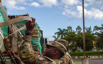 1218th Transportation Company secures gear for transport after Hurricane Milton landfall