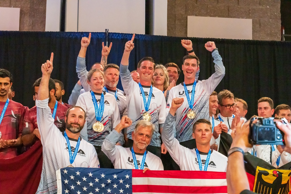 Soldiers from the U.S. Army Parachute Team compete, win gold at skydiving world championships