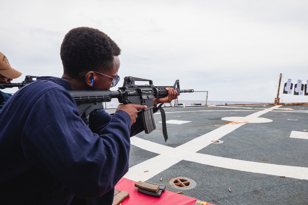 USS John S. McCain Live fire gun exercise