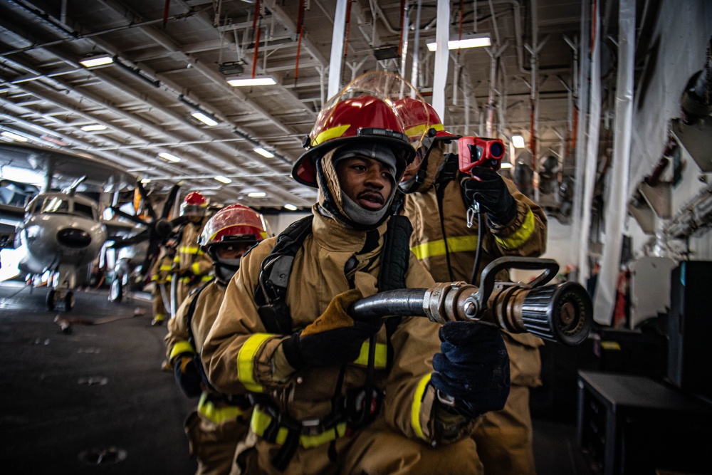 Nimitz Sailors Fight a Simulated Fire