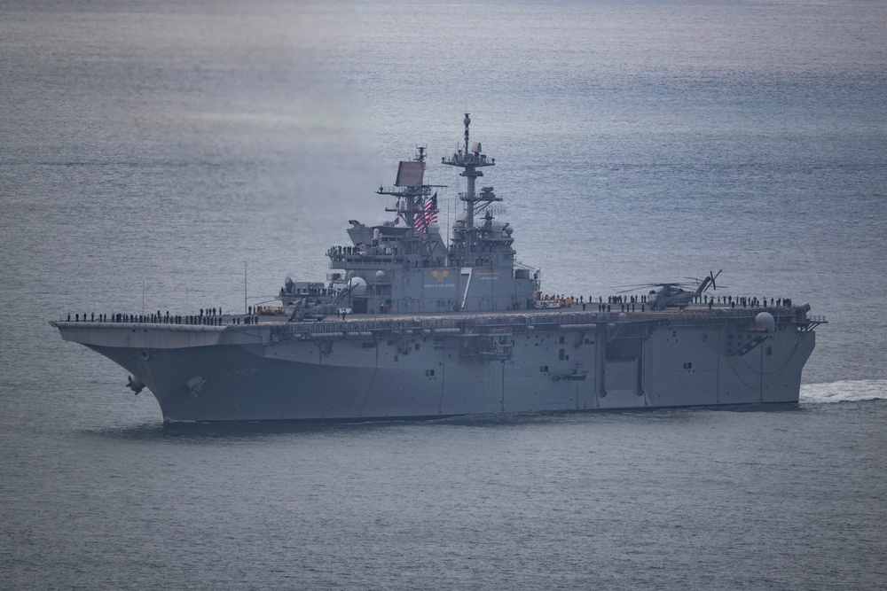 USS Tripoli Participates in the Parade of Ships during SFFW2024