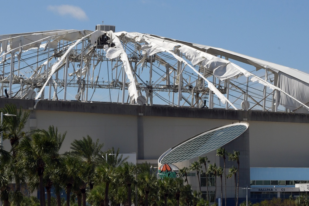 Hurricane Milton tears roof off of Tampa Bay Rays’ Tropicana Field