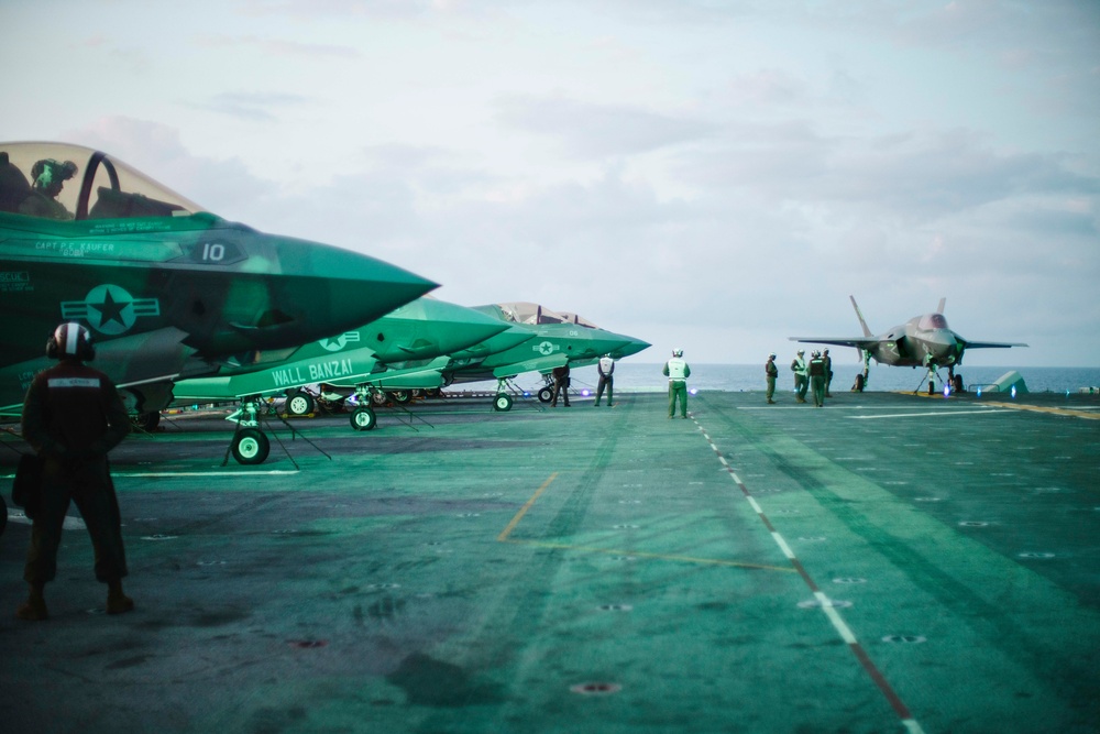 F-35Bs Take Off from USS Boxer