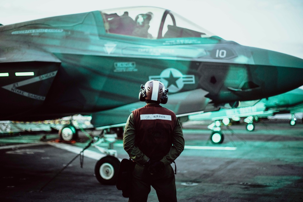 F-35Bs Take Off from USS Boxer