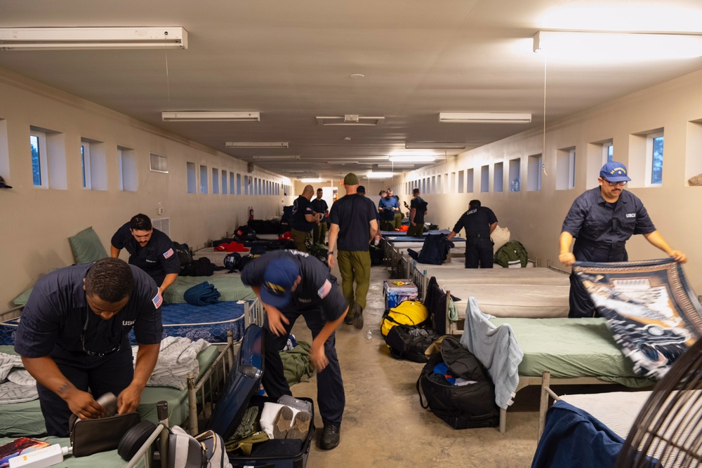 U.S. Coast Guard crews prepare to respond to Hurricane Milton near Tampa, Florida