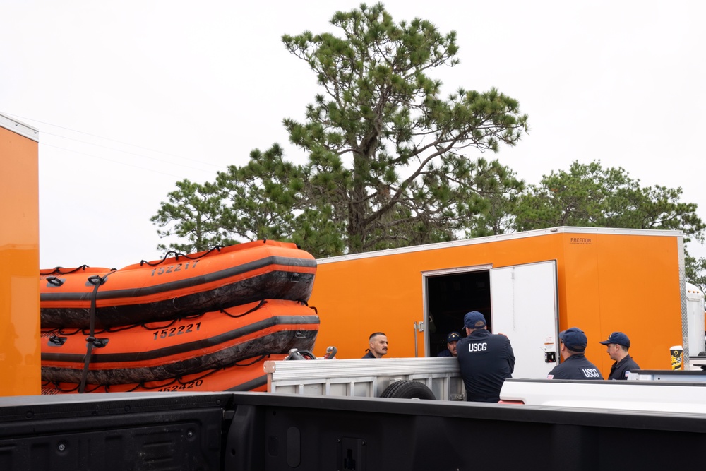 U.S. Coast Guard crews prepare to respond to Hurricane Milton near Tampa, Florida