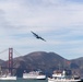 U.S. Navy Flight Demonstration Squadron, the Blue Angels, perform aerobatic formation maneuvers over San Francisco