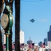 U.S. Navy Flight Demonstration Squadron, the Blue Angels, perform aerobatic formation maneuvers over San Francisco