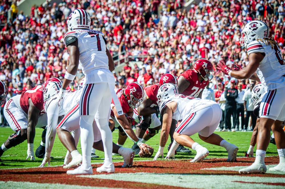 South Carolina Army National Guard, performs a flyover for the Alabama vs. South Carolina football game