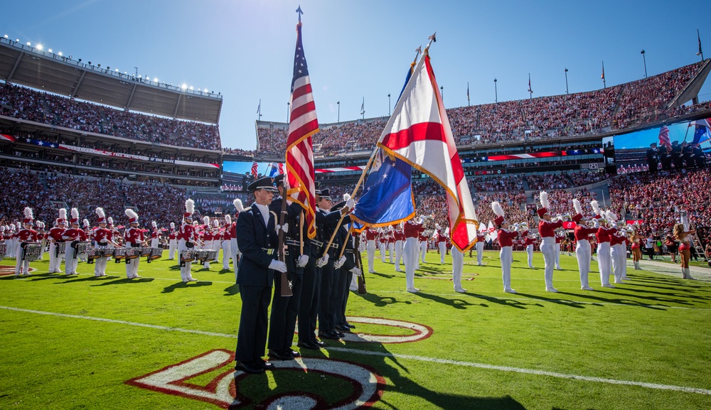 South Carolina Army National Guard, performs a flyover for the Alabama vs. South Carolina football game