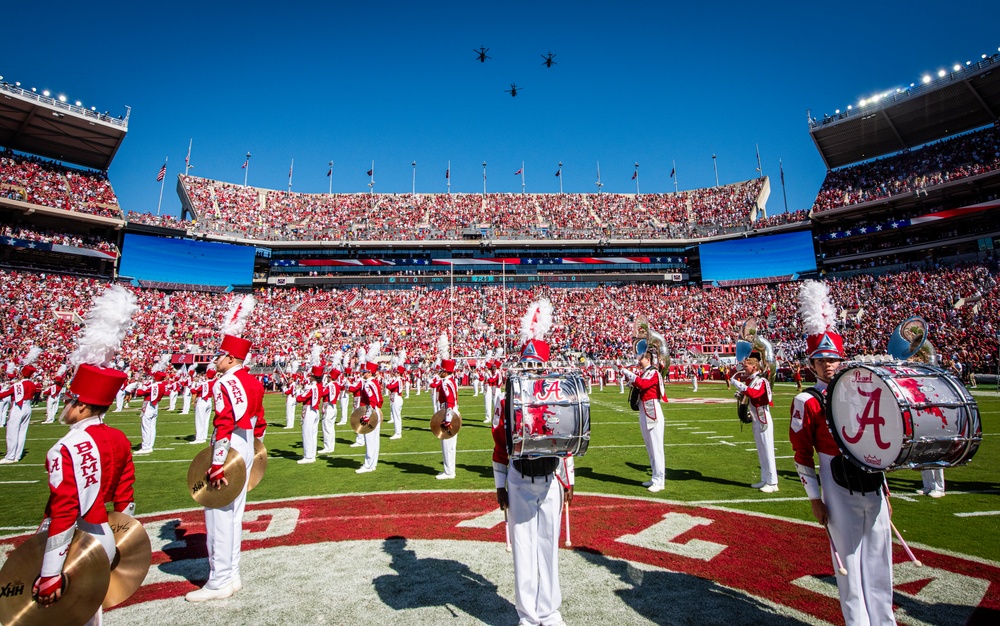 South Carolina Army National Guard, performs a flyover for the Alabama vs. South Carolina football game