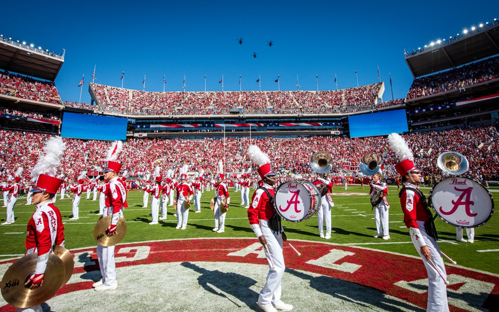 South Carolina Army National Guard, performs a flyover for the Alabama vs. South Carolina football game
