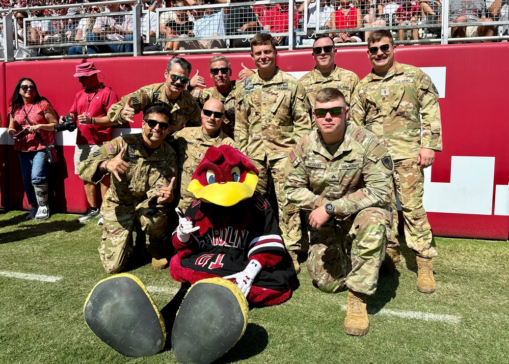 South Carolina Army National Guard, performs a flyover for the Alabama vs. South Carolina football game