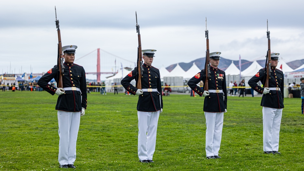 U.S. Marines with the Silent Drill Platoon perform during San Francisco Fleet Week 2024