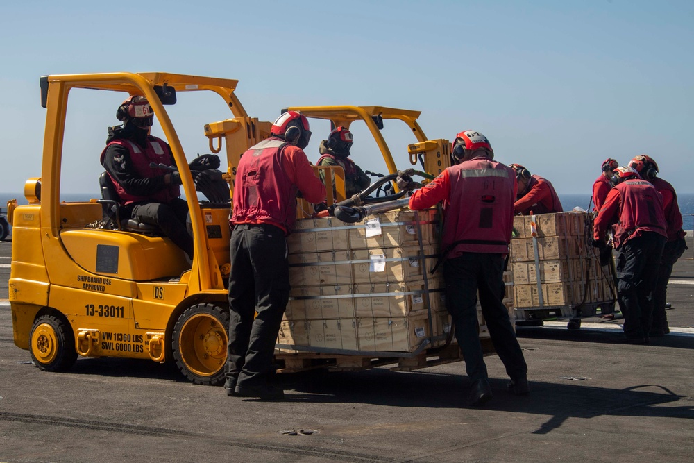 USS Carl Vinson Conducts Ammunition Handling Evolution