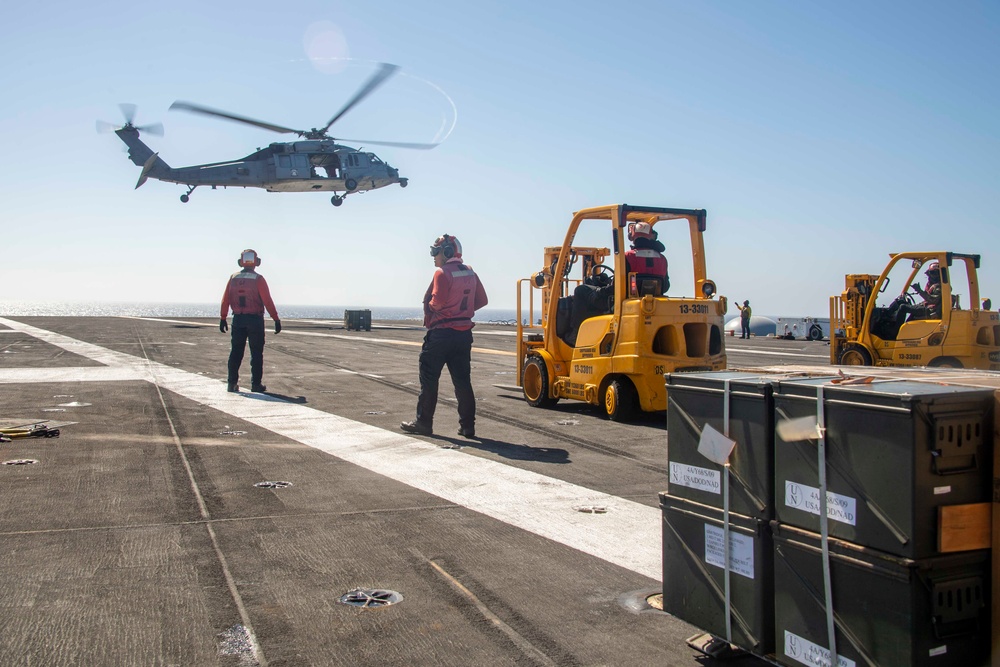 USS Carl Vinson Conducts Ammunition Handling Evolution