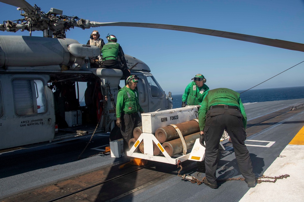 USS Carl Vinson Conducts Ammunition Handling Evolution