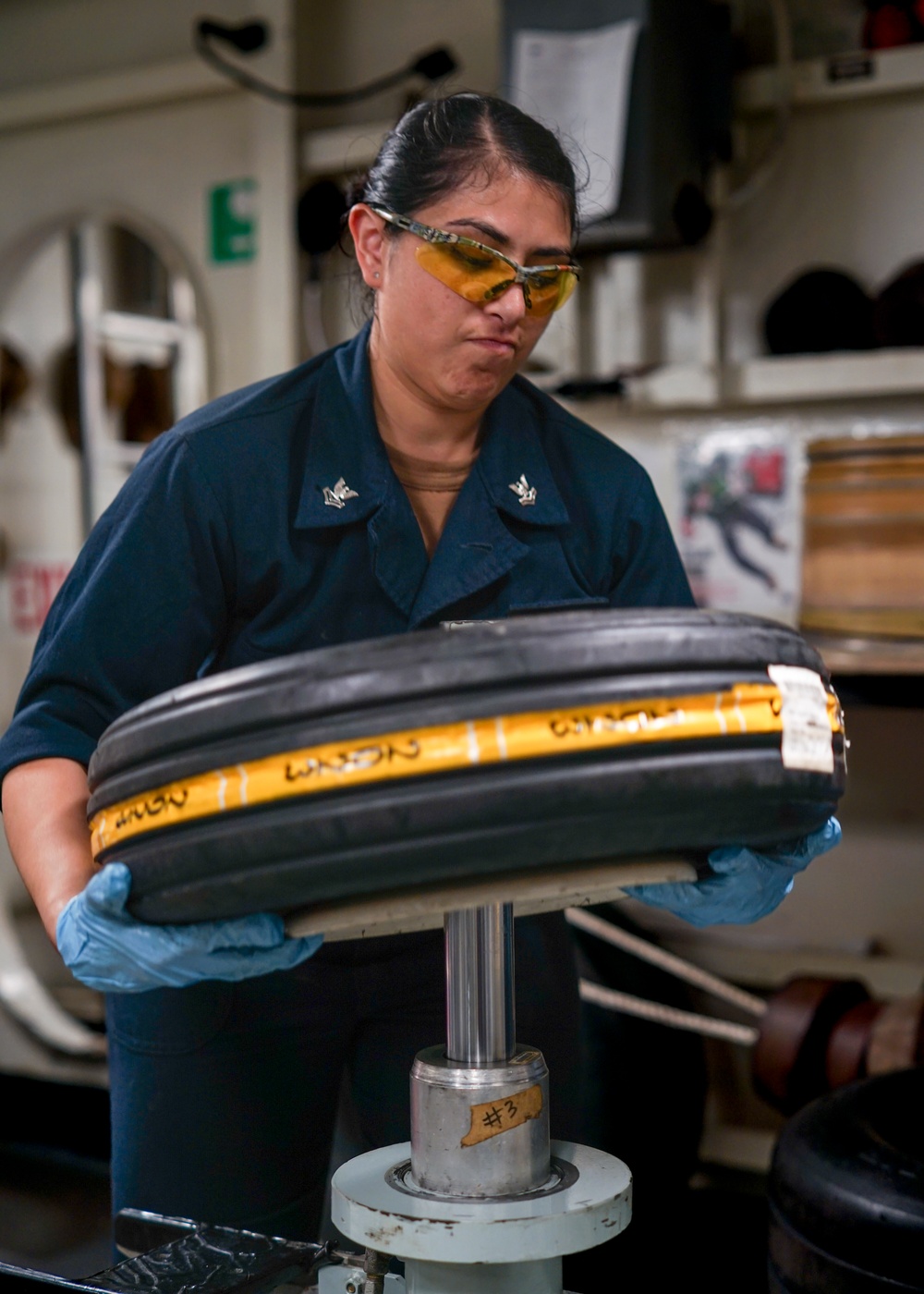 USS George Washington Airframers Assemble Tires