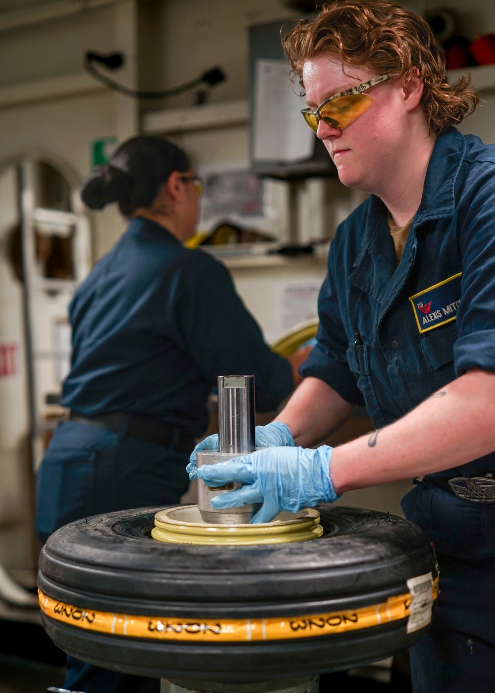 USS George Washington Airframers Assemble Tires