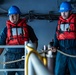 USS George Washington Sailors launch a rigid-hull inflatable boat while underway
