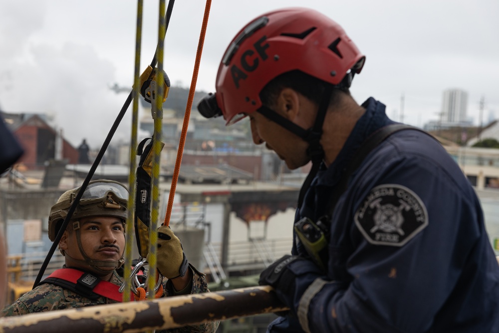 U.S. Marines and Sailors Train with San Francisco Fire Departmen