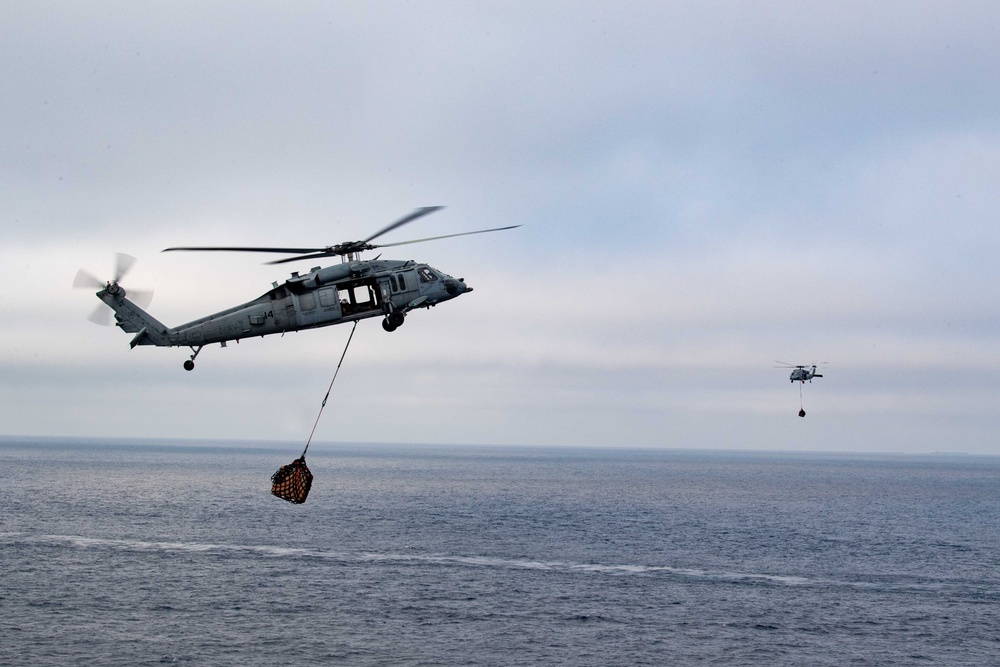 Theodore Roosevelt Conducts Ammunition Handling Evolution with Carl Vinson - Day 2