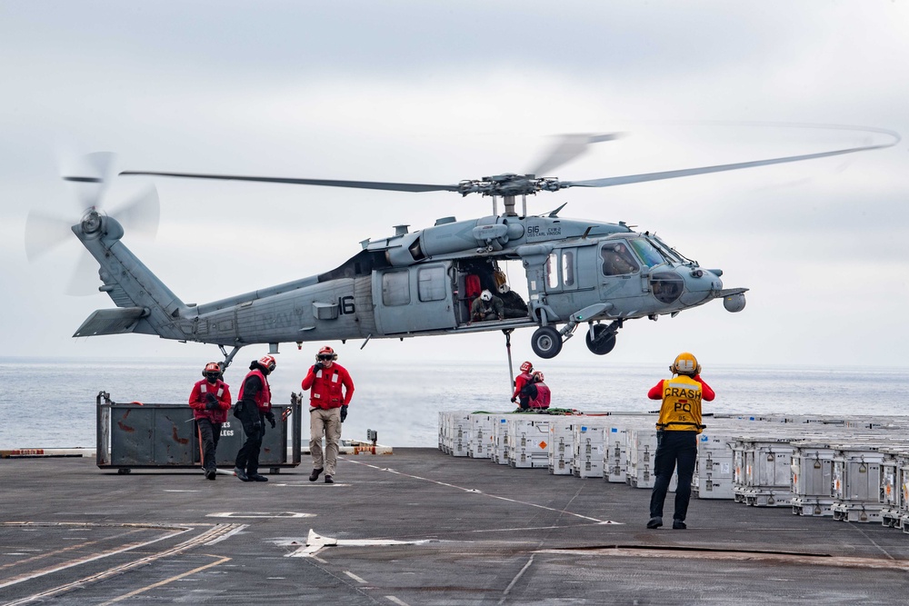 Theodore Roosevelt Conducts Ammunition Handling Evolution with Carl Vinson - Day 2