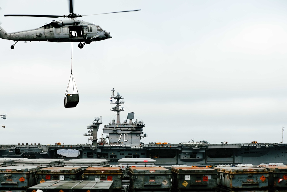 Theodore Roosevelt Conducts Ammunition Handling Evolution with Carl Vinson - Day 2