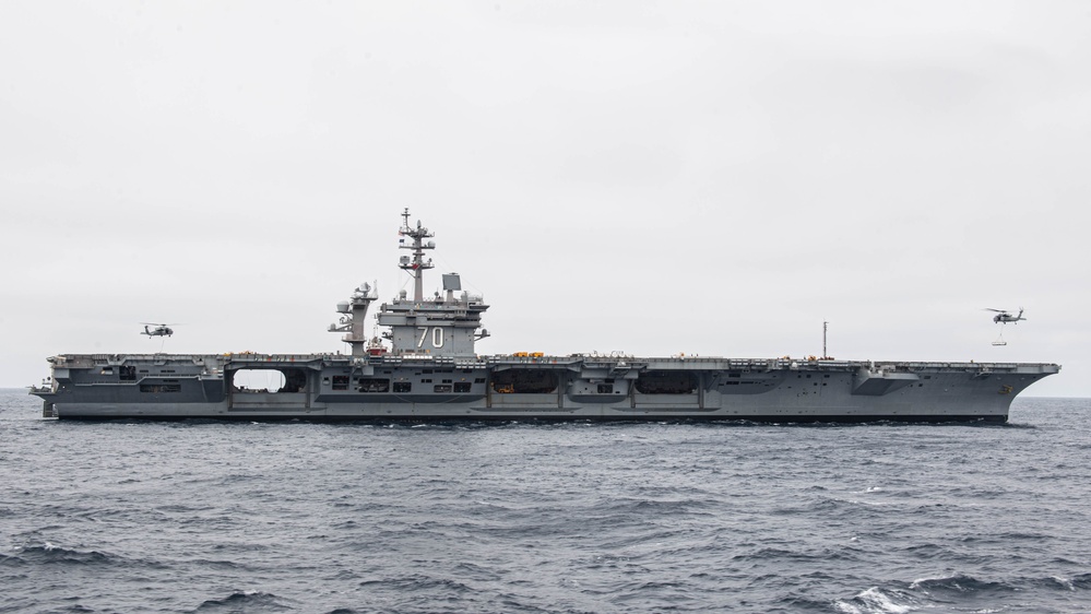 Theodore Roosevelt Conducts Ammunition Handling Evolution with Carl Vinson - Day 2