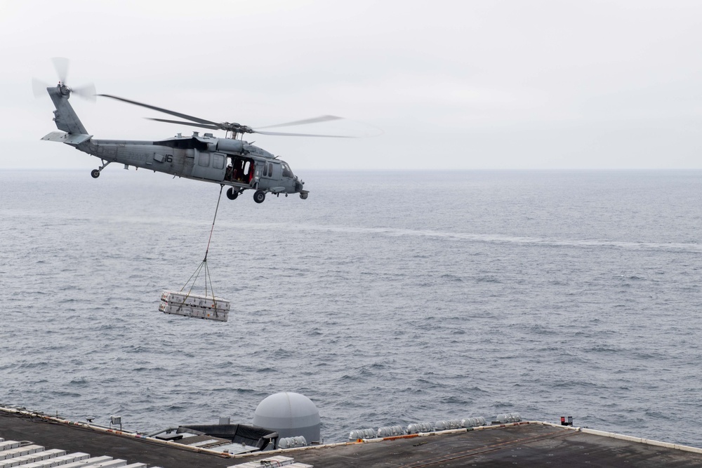 Theodore Roosevelt Conducts Ammunition Handling Evolution with Carl Vinson - Day 2