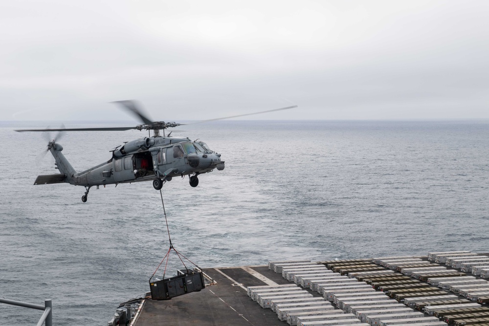 Theodore Roosevelt Conducts Ammunition Handling Evolution with Carl Vinson - Day 2