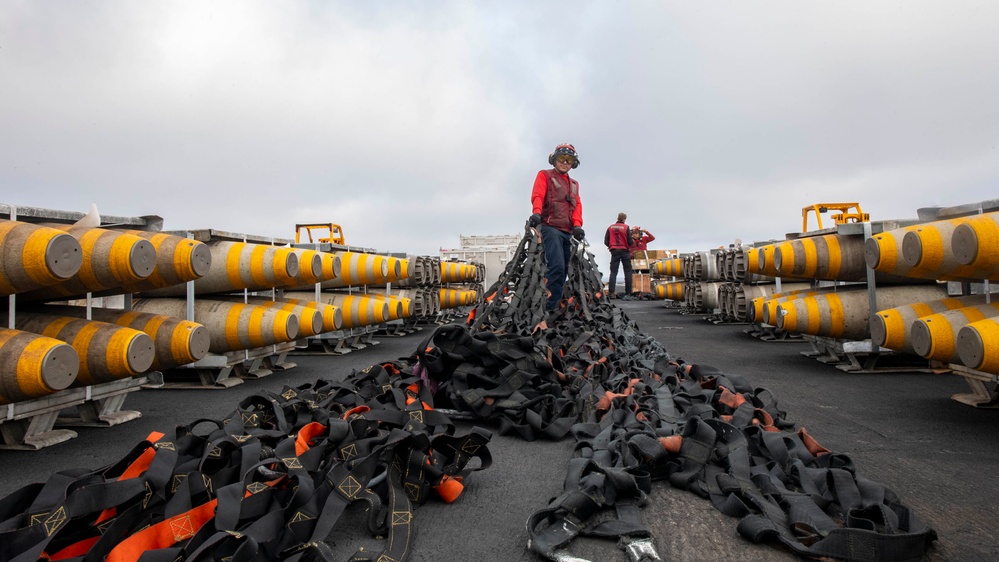 Theodore Roosevelt Conducts Ammunition Handling Evolution with Carl Vinson - Day 2