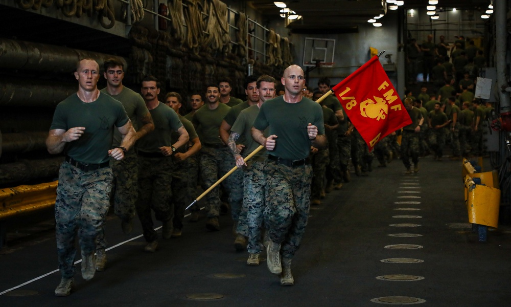 BLT 1/8 Beirut Memorial Run on USS Oak Hill (LSD 51)