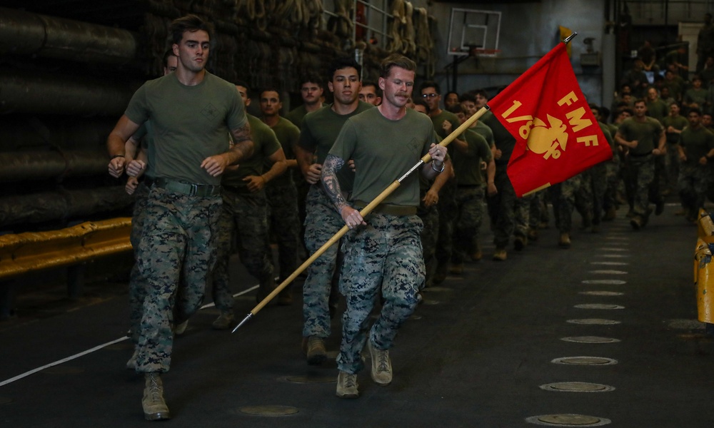 BLT 1/8 Beirut Memorial Run on USS Oak Hill (LSD 51)