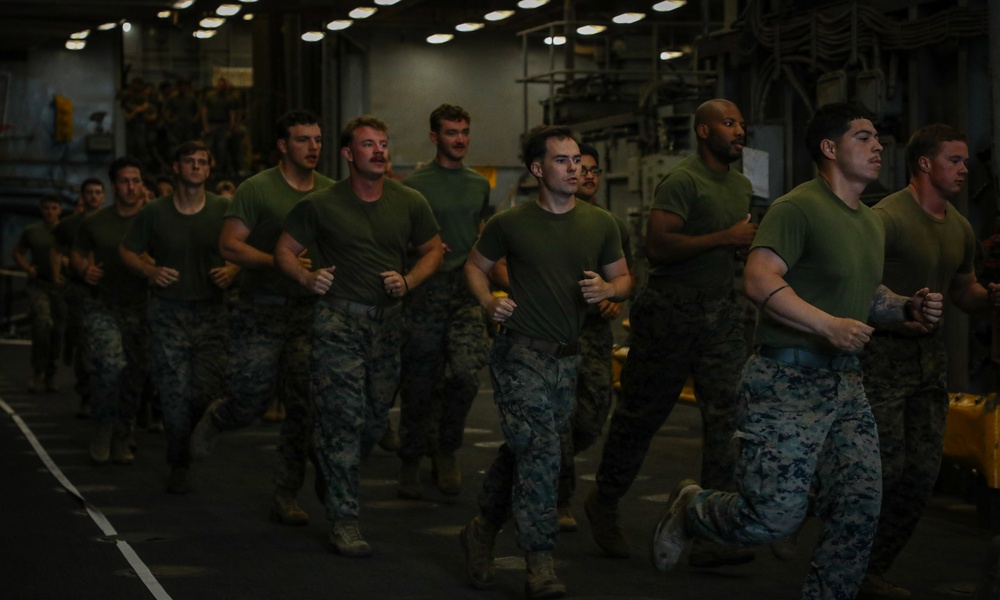 BLT 1/8 Beirut Memorial Run on USS Oak Hill (LSD 51)