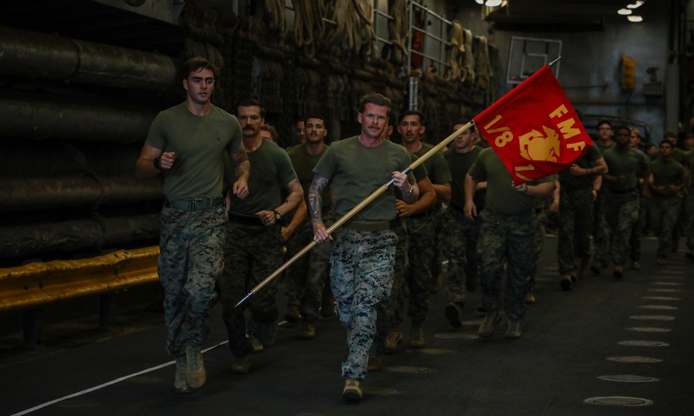 BLT 1/8 Beirut Memorial Run on USS Oak Hill (LSD 51)