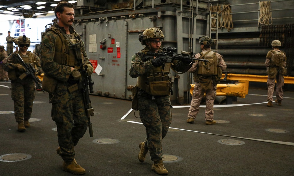 24th MEU (SOC) Female Search Team Training aboard USS Oak Hill (LSD 51)